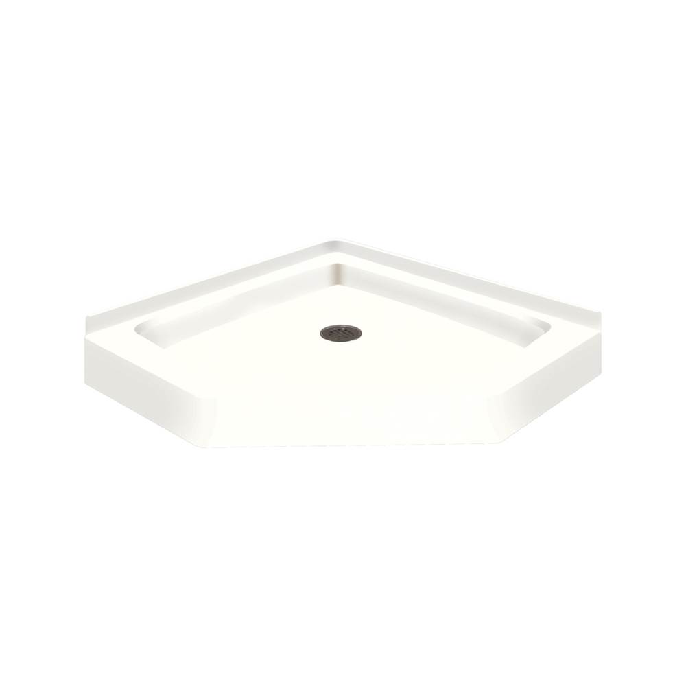 Transolid 38'' x 38'' Decor Solid Surface Shower Base in White