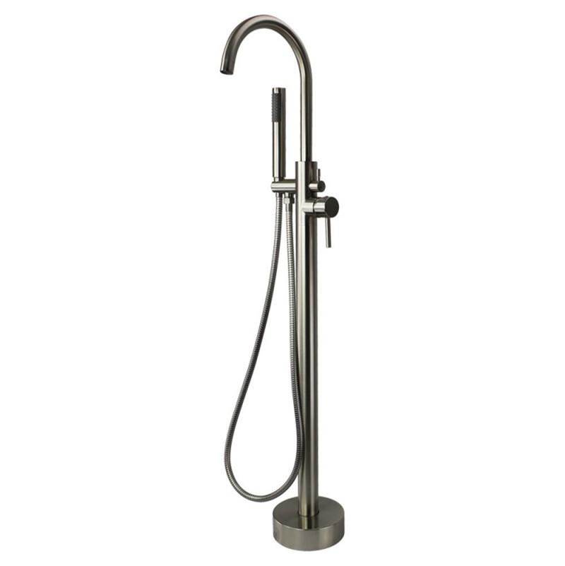Transolid Peyton Free Standing Tub Filler With Hand Shower, Brushed Nickel