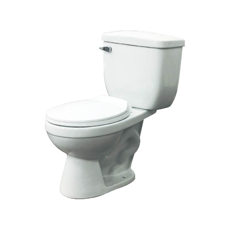 Transolid Madison 2-Piece Elongated Vitreous China Toilet with Left-Hand Trip Lever in White