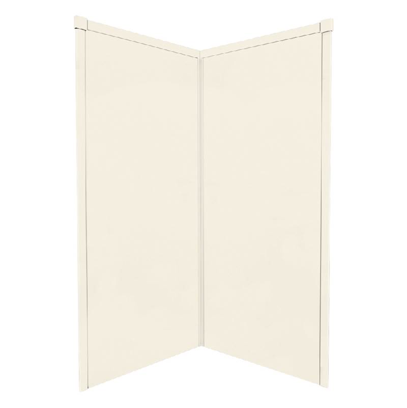 Transolid 36'' x 36'' x 72'' Decor Corner Shower Wall Kit in Cameo