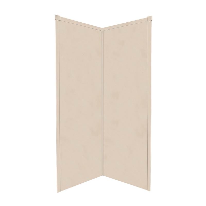 Transolid 36'' x 36'' x 96'' Decor Corner Shower Wall Kit in Sand Castle
