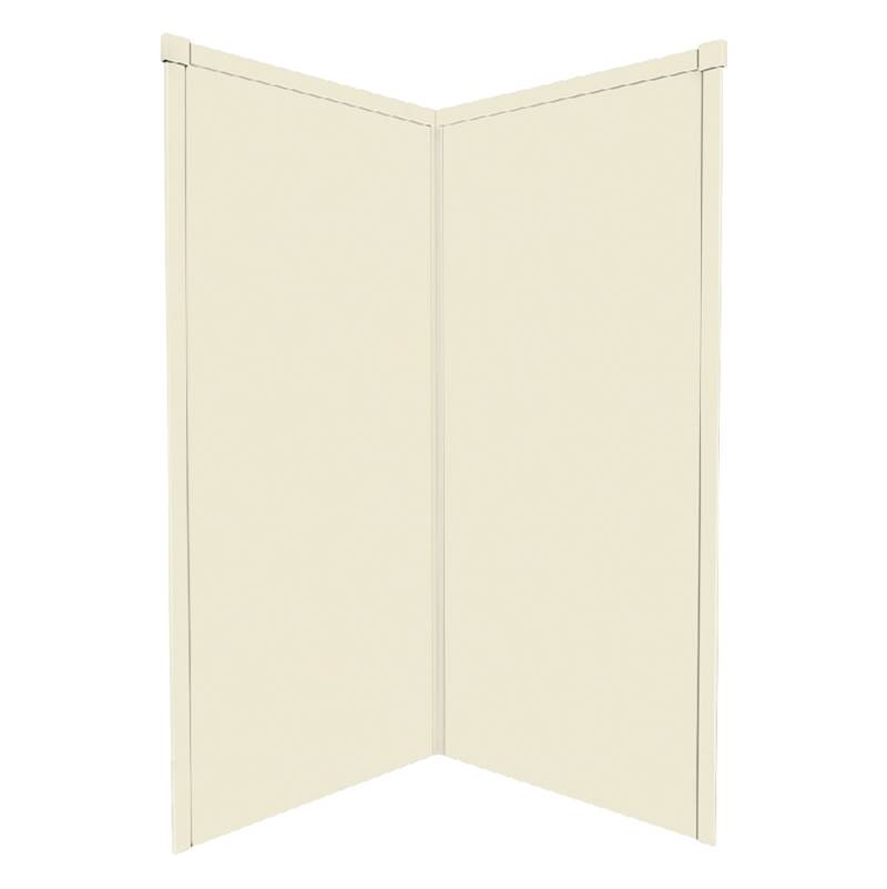 Transolid 38'' x 38'' x 72'' Decor Corner Shower Wall Kit in Biscuit
