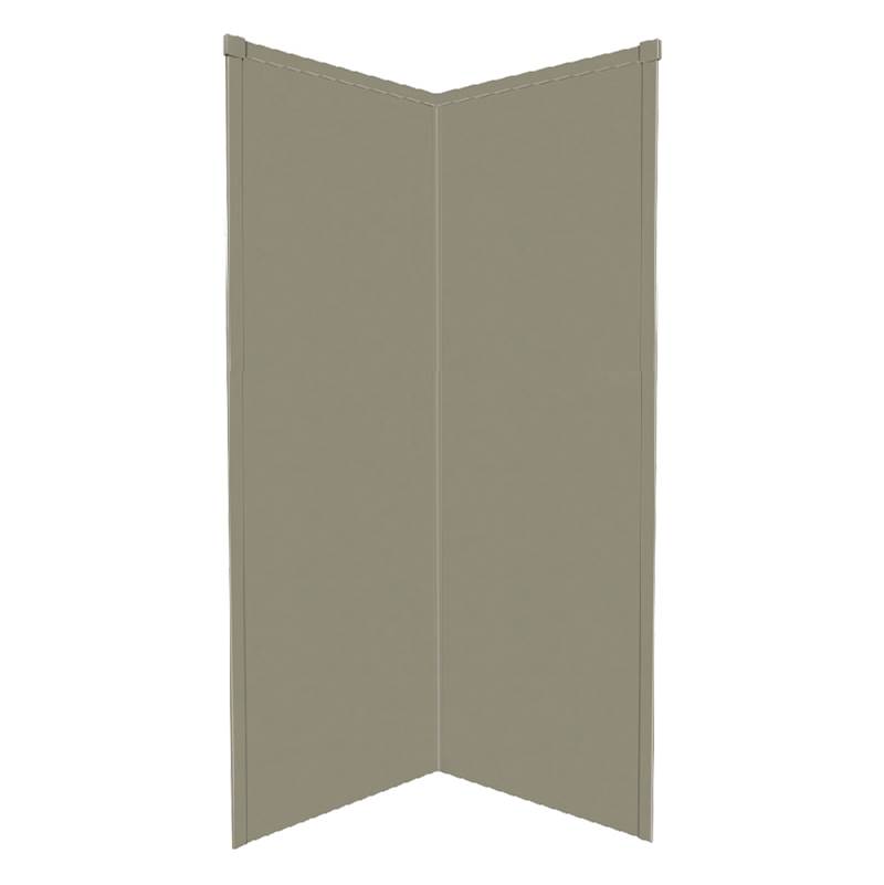 Transolid 38'' x 38'' x 96'' Decor Corner Shower Wall Kit in Peppered Sage
