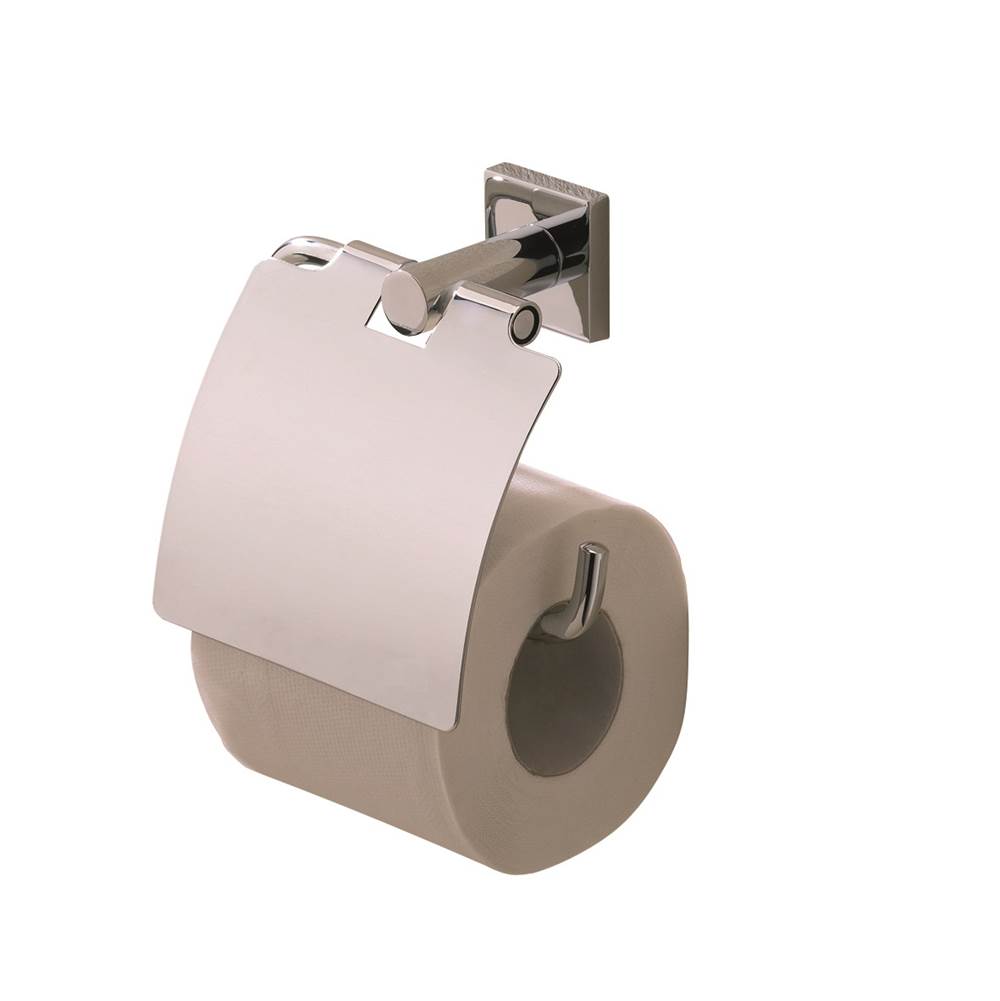 Valsan Braga Unlacquered Brass Finish Toilet Roll Holder With Lid