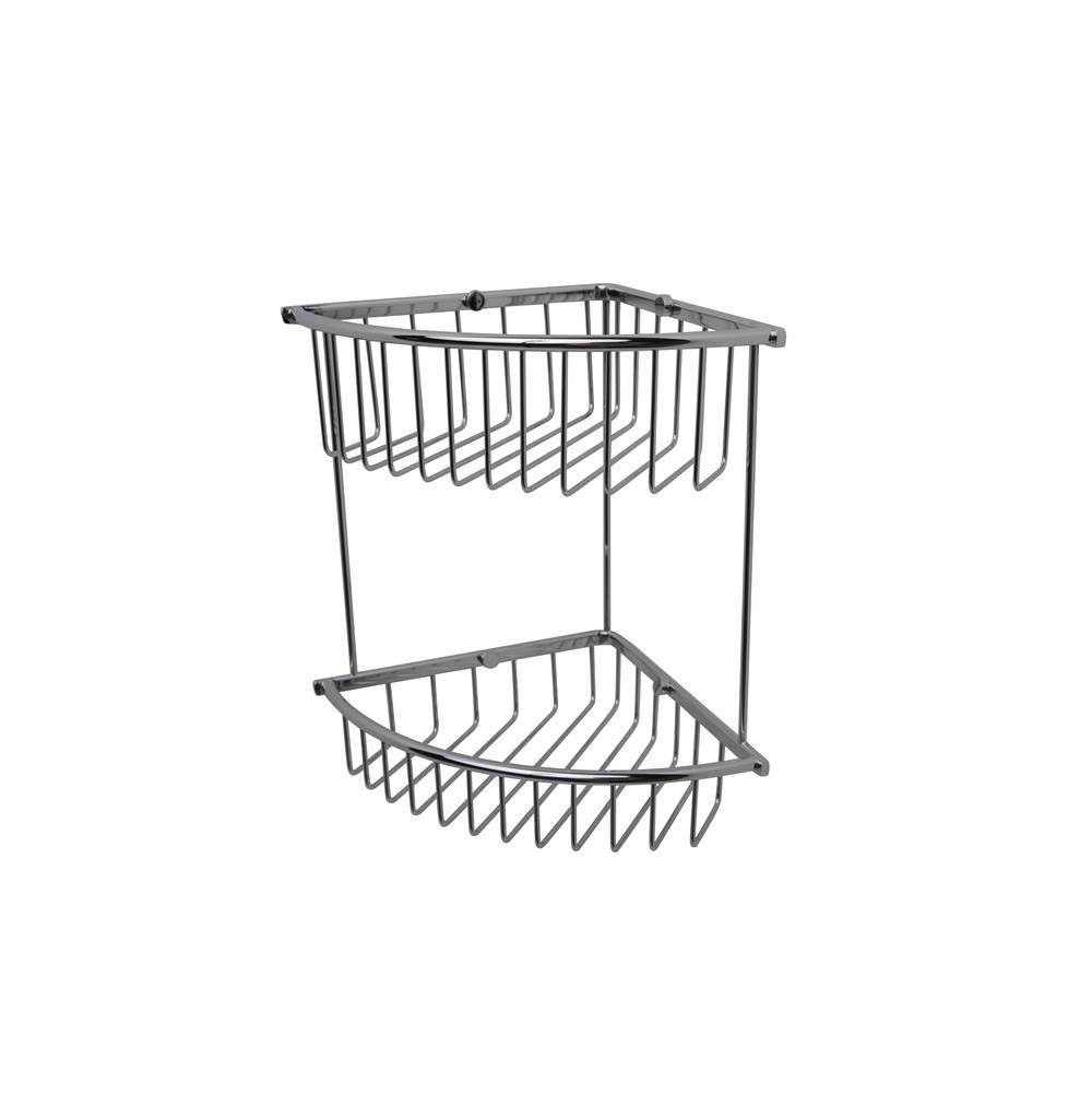 Valsan Essentials Matte Black Double Corner Wire Soap Basket 8'' X 8'' X 12''