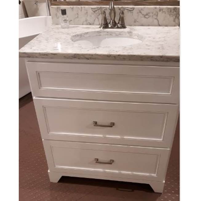 WoodPro Gentry Collection Parkway Drawer Vanity W/ Edgewood Drawer Maple Painted White