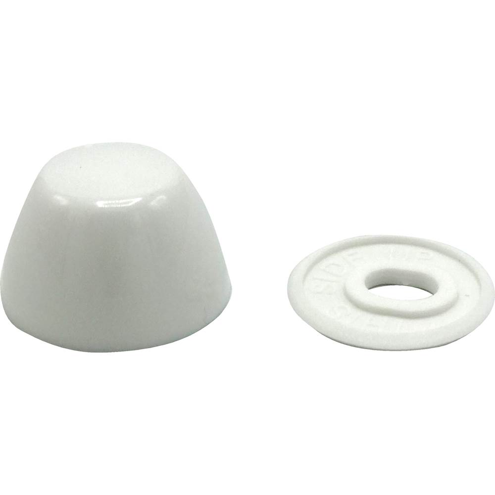 Wal-Rich Corporation White Plastic Toilet Bolt Caps (Pair)