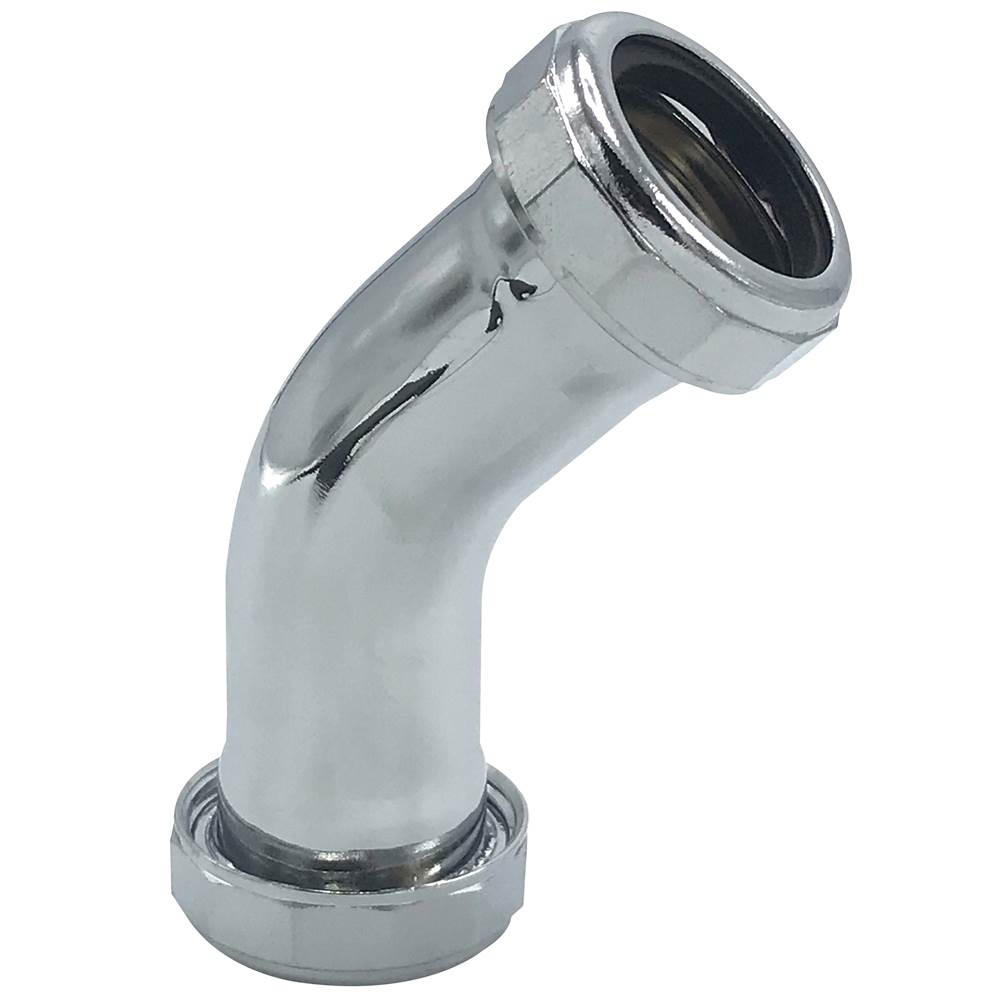Wal-Rich Corporation 1 1/4'' Chrome-Plated Double Slip 45 Degree Elbow