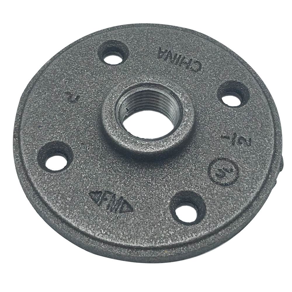 Wal-Rich Corporation 1/2'' Malleable Iron Railing Flange - Black