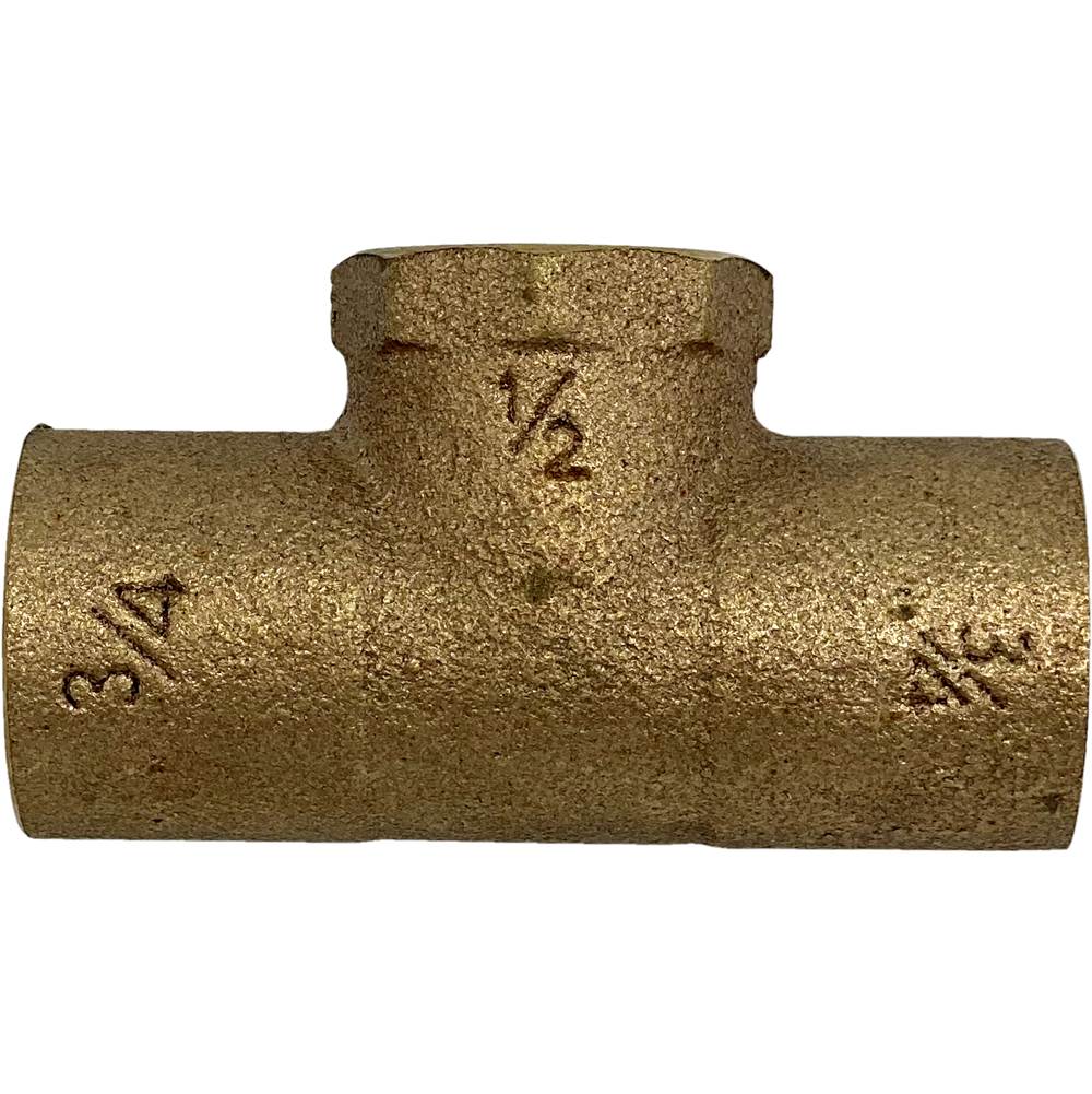 Wal-Rich Corporation 3/4'' C X 3/4'' C X 1/2'' Fip Cast Brass Adapter Tee (Lead-Free)
