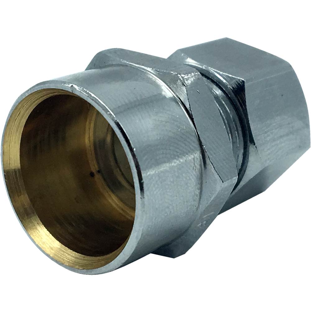 Wal-Rich Corporation 3/8'' Od X 1/2'' Swt Chrome-Plated Straight Adapter (Lead-Free)