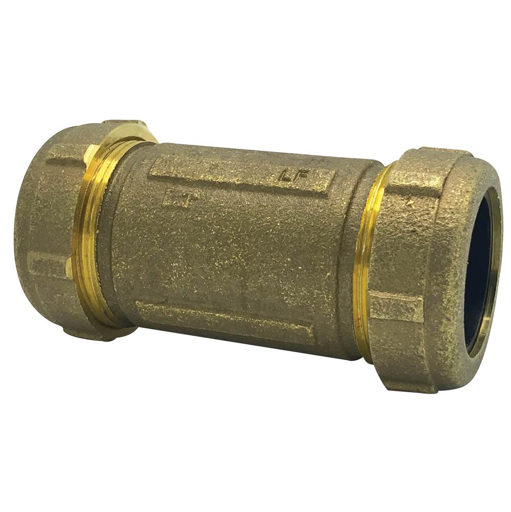 Wal-Rich Corporation 3/8'' Short Brass Compression Coupling (Lead-Free)