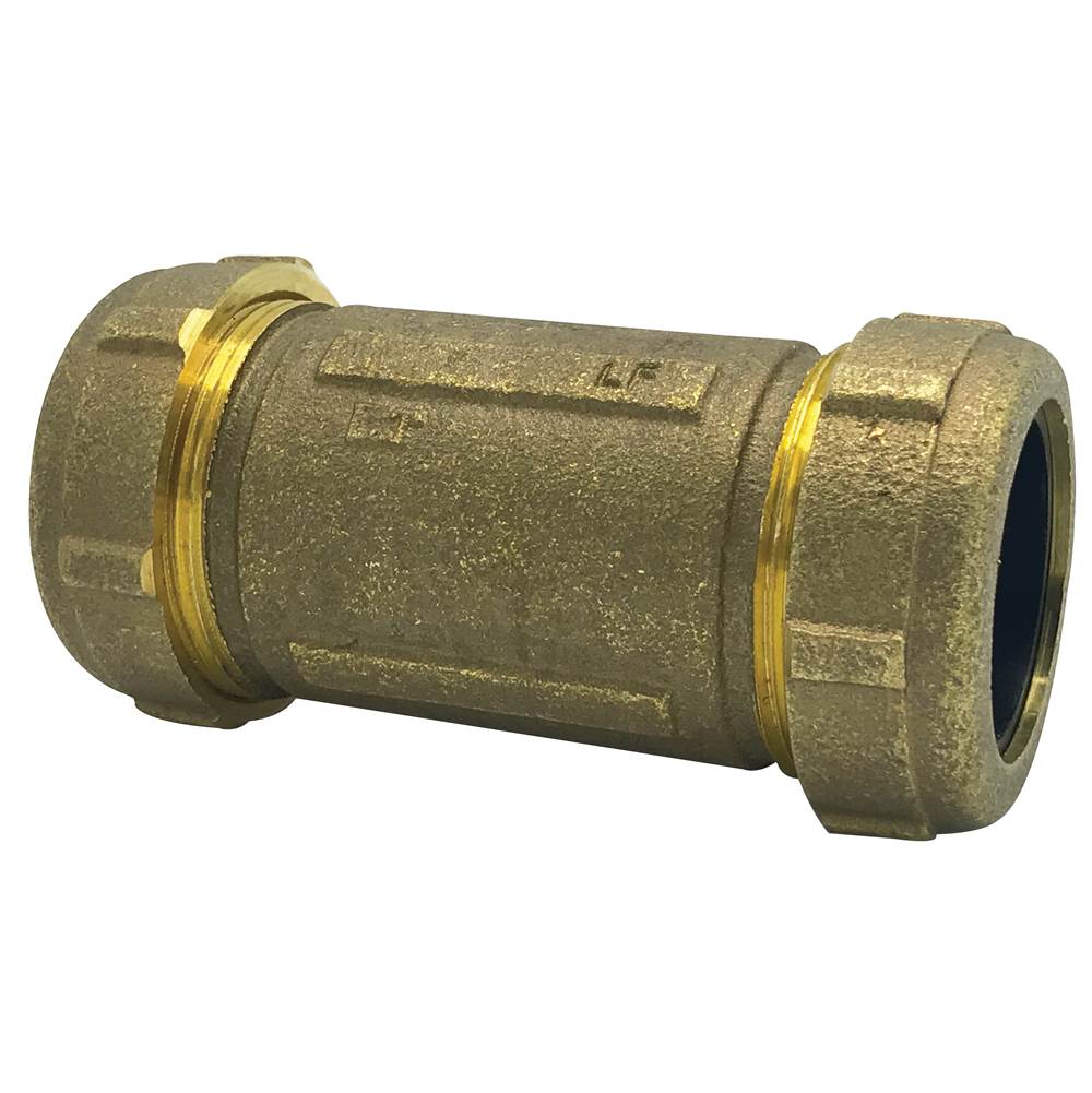 Wal-Rich Corporation 1/2'' Short Brass Compression Coupling (Lead-Free)
