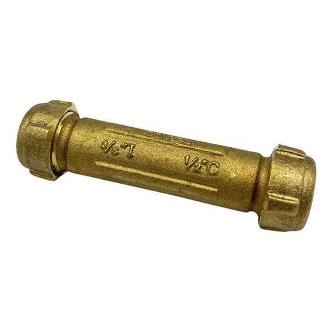 Wal-Rich Corporation 3/8'' Long Brass Compression Coupling (Lead-Free)