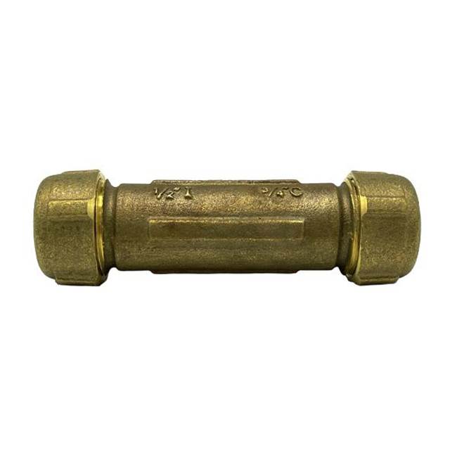 Wal-Rich Corporation 1/2'' Long Brass Compression Coupling (Lead-Free)