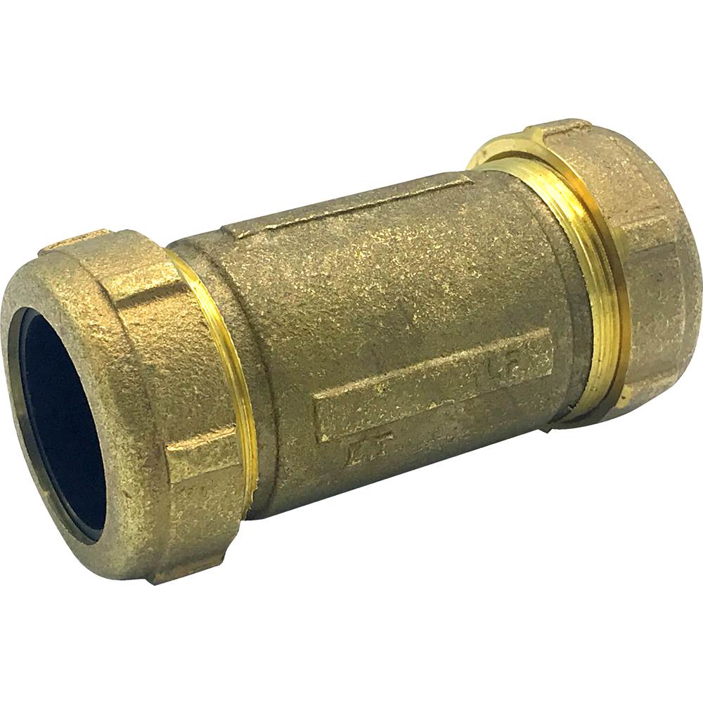 Wal-Rich Corporation 1 1/4'' Long Brass Compression Coupling (Lead-Free)