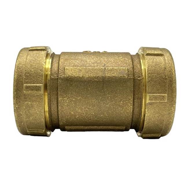 Wal-Rich Corporation 2'' Long Brass Compression Coupling (Lead-Free)