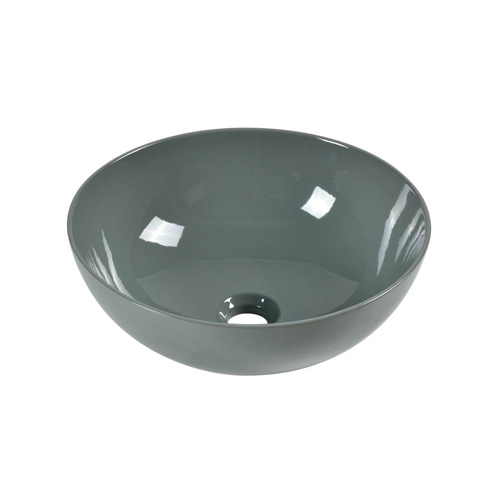 Ryvyr Vitreous China Round Vessel Sink - Polished Gray 15.2 inch